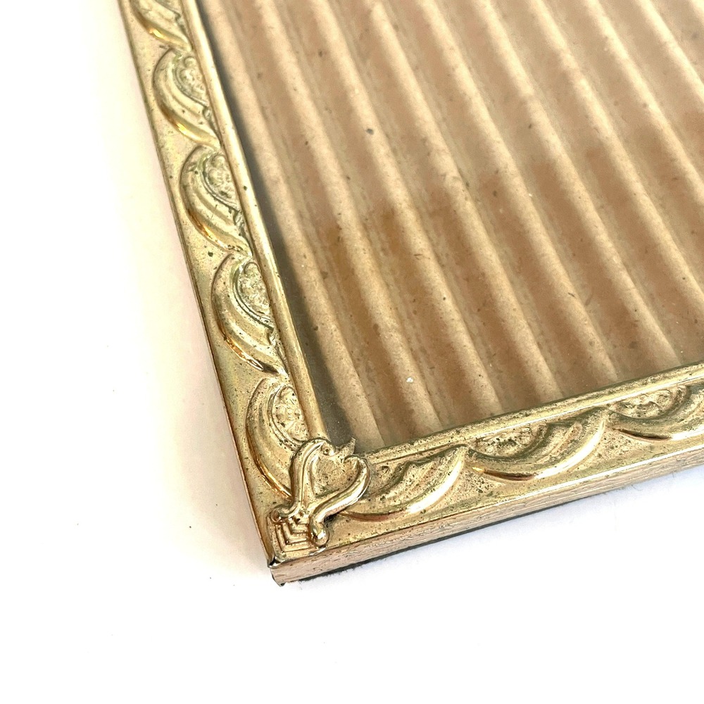 Vintage Brass Ornate Scalloped 8x10 Picture Frame Tabletop Easel Back Gold thick